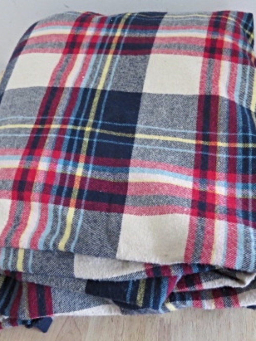 Approximately 4 Meter of Plaid Flannel Fabric